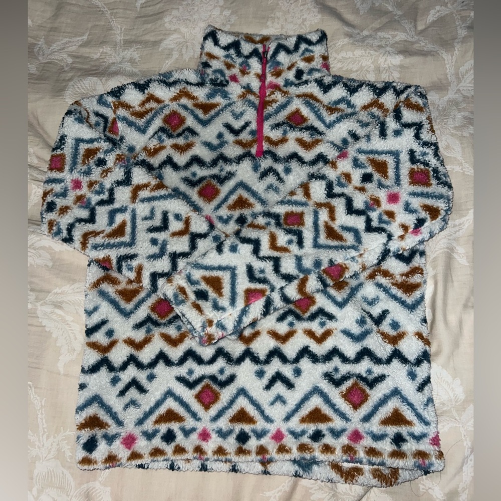 Eddie Bauer Quarter Zip Multicolor Sweater